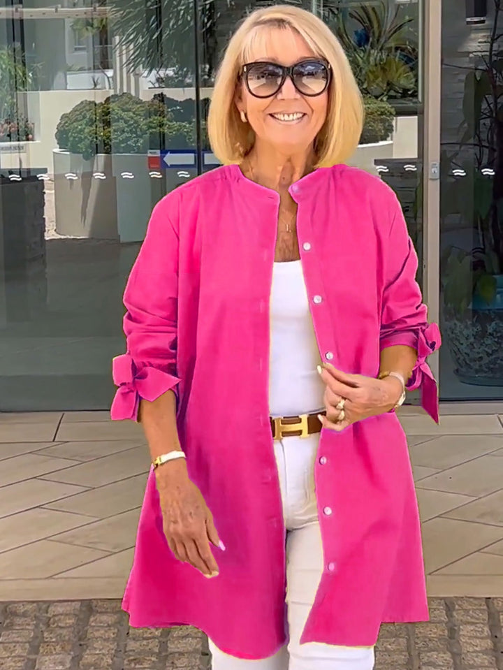 Cotonelle – Veste Chemise Longue Femme en Coton Boutonnée Élégante