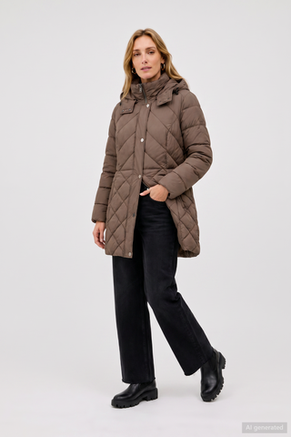 Adèle | Veste Matelassée à Capuche Amovible