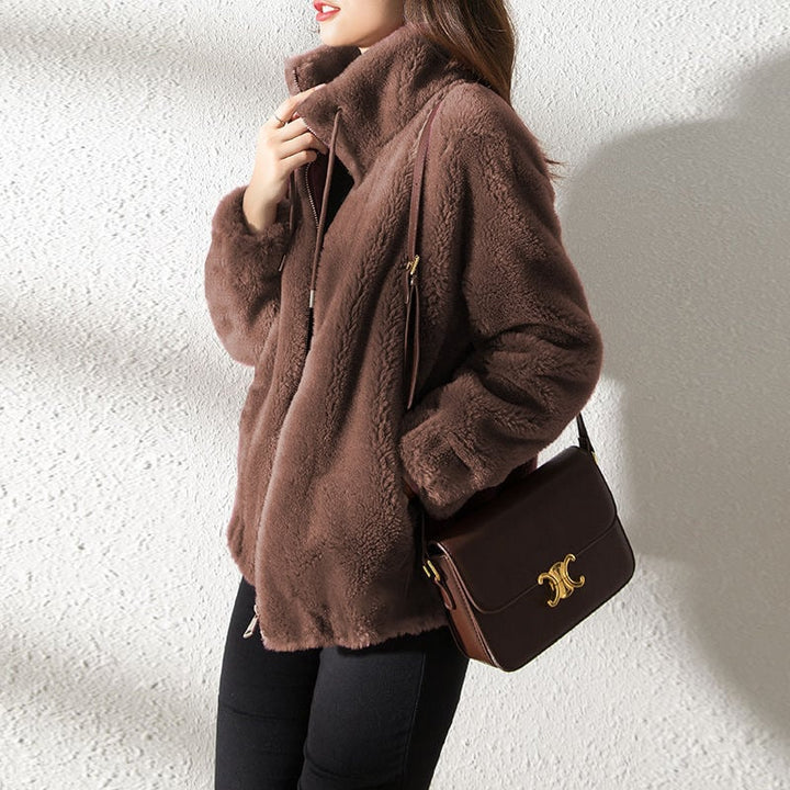 Quiltéa – Veste Polaire Double Face Matelassée à Col Montant