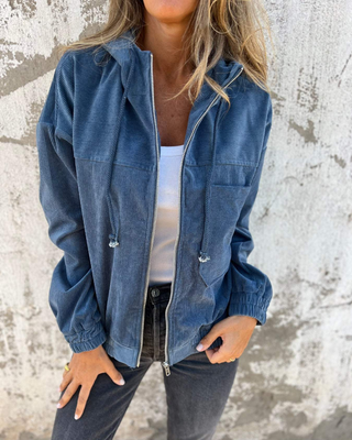 Cordélune – Veste Femme en Velours Côtelé à Capuche