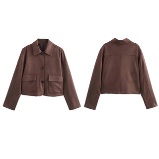 Auréline – Veste Courte Femme Boutonnée Coupe Droite