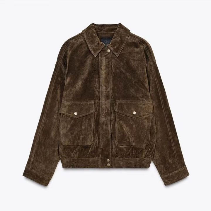 Vaudoré – Veste Femme Oversize Effet Suédé