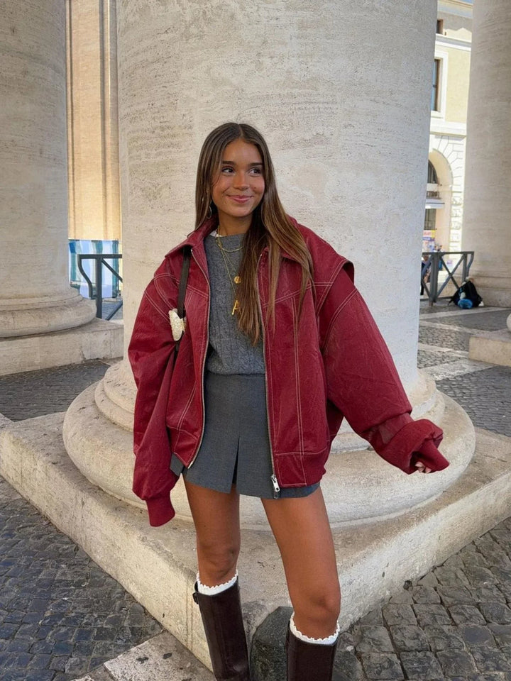 Zélyora – Veste Oversize Femme Avec Fermeture Zippée Style Moderne Décontracté