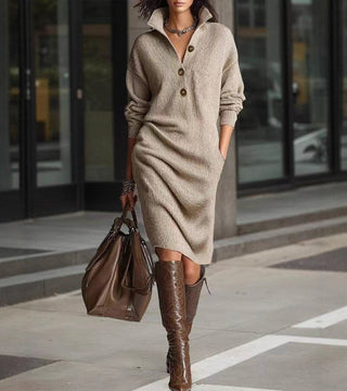 Tricotelle – Robe Tricotée Chaleureuse, Élégante et Confortable