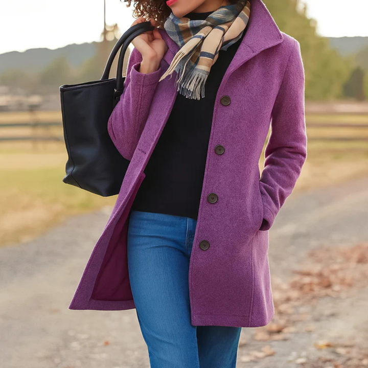 Jill | Manteau classique en laine avec écharpe