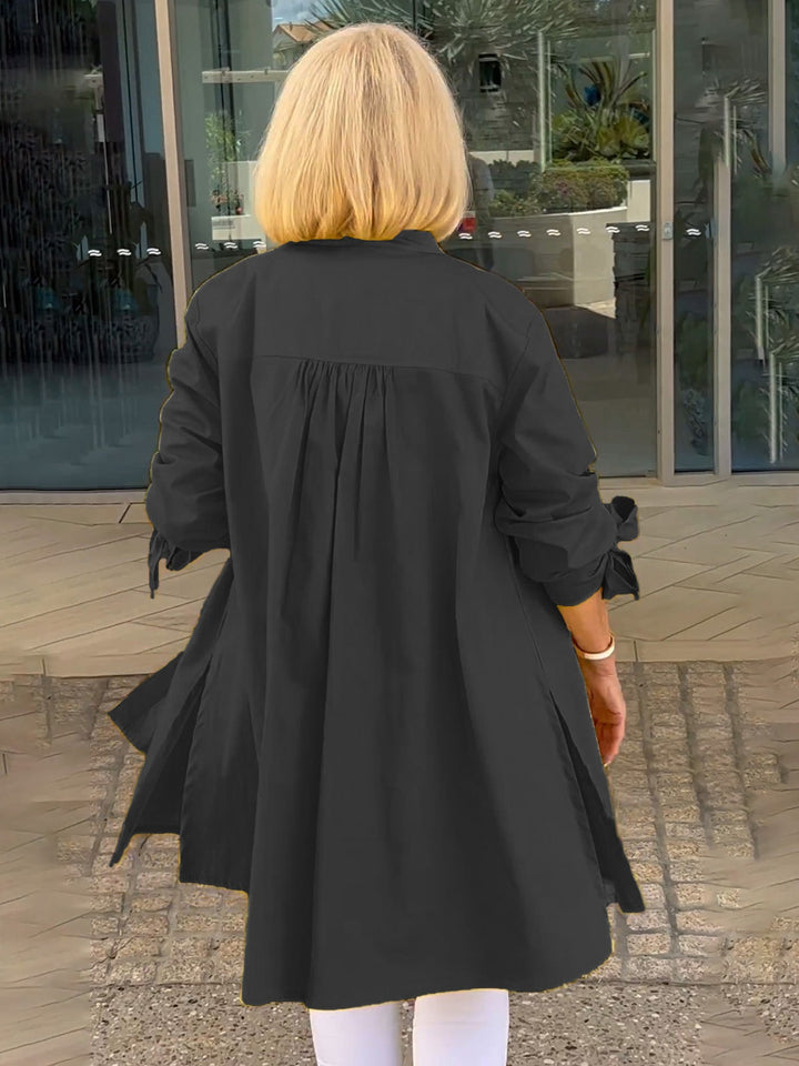 Cotonelle – Veste Chemise Longue Femme en Coton Boutonnée Élégante