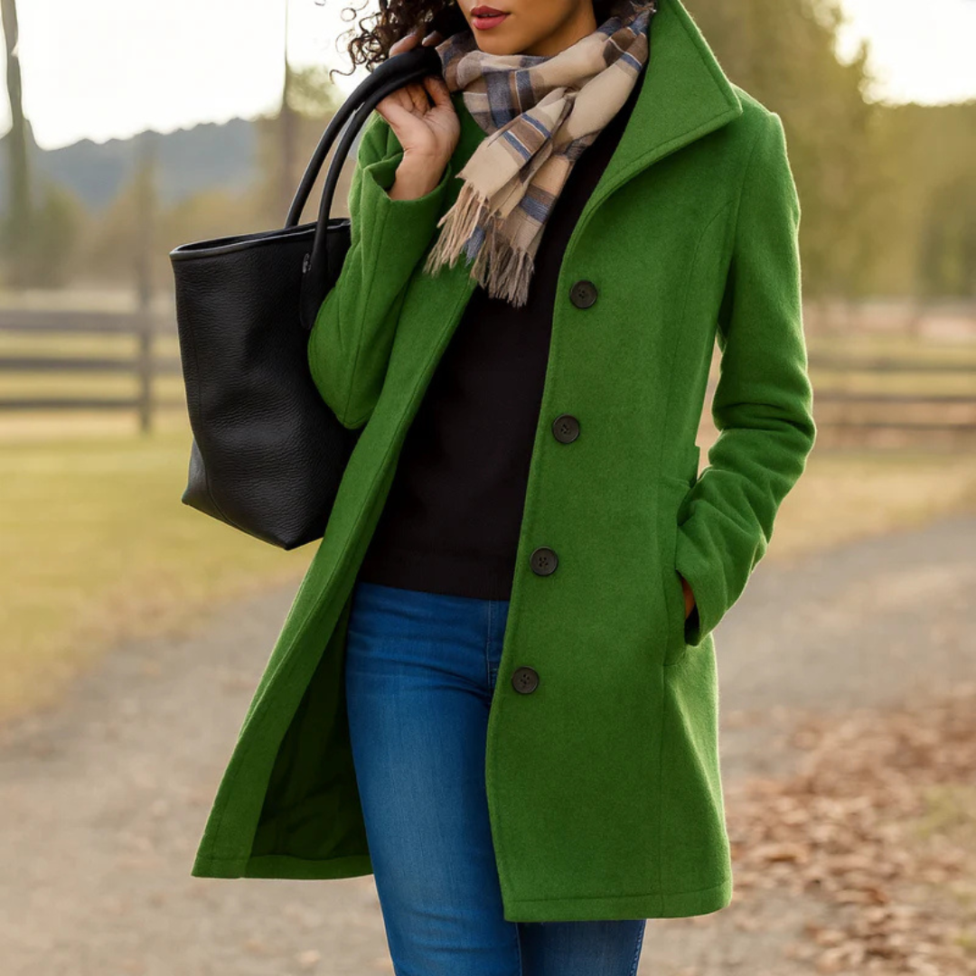 Jill | Manteau classique en laine avec écharpe