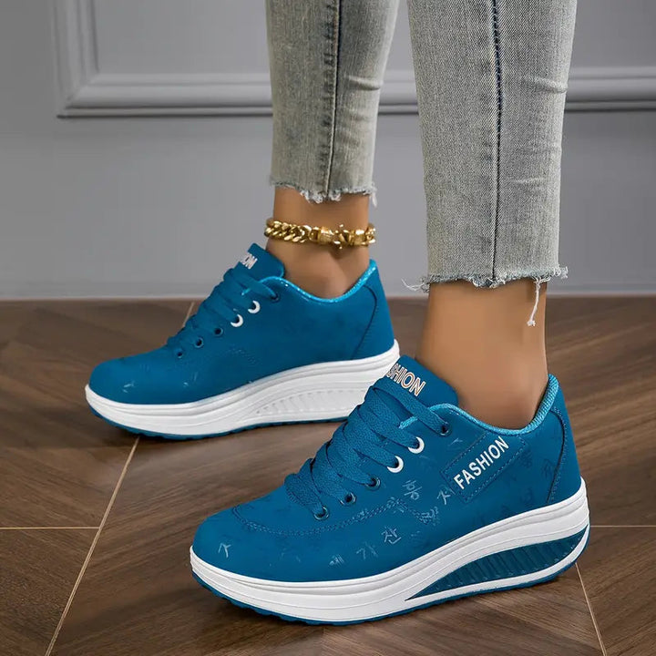 Compensélia – Baskets Femme à Semelle Compensée en Cuir Synthétique