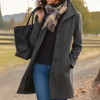 Jill | Manteau classique en laine avec écharpe