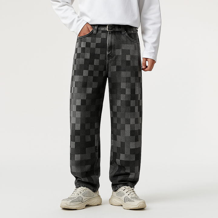 Pixelor – Jean en Denim Effet Pixel pour Homme