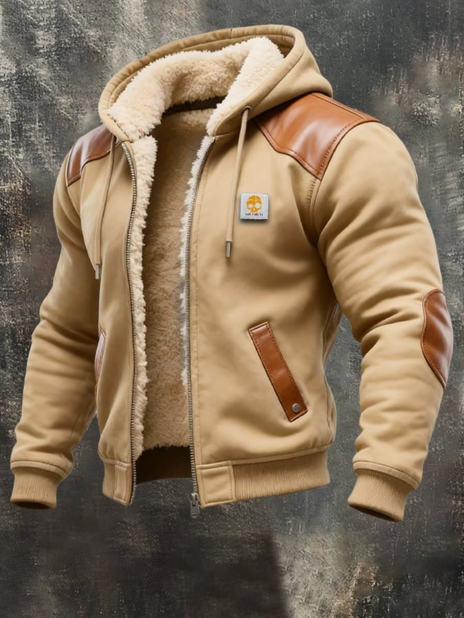 Capuvel – Veste Vintage en Daim avec Capuche