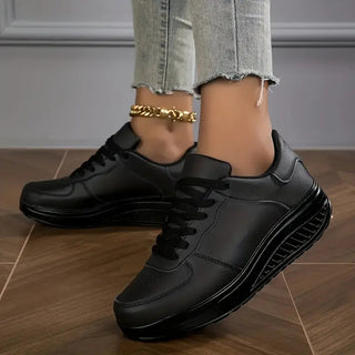 Compensélia – Baskets Femme à Semelle Compensée en Cuir Synthétique