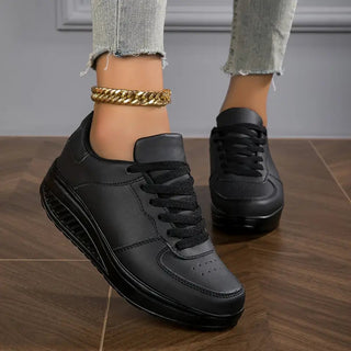 Compensélia – Baskets Femme à Semelle Compensée en Cuir Synthétique
