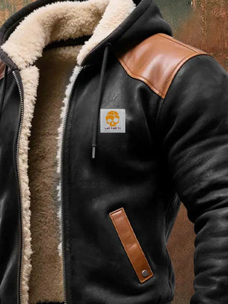 Capuvel – Veste Vintage en Daim avec Capuche