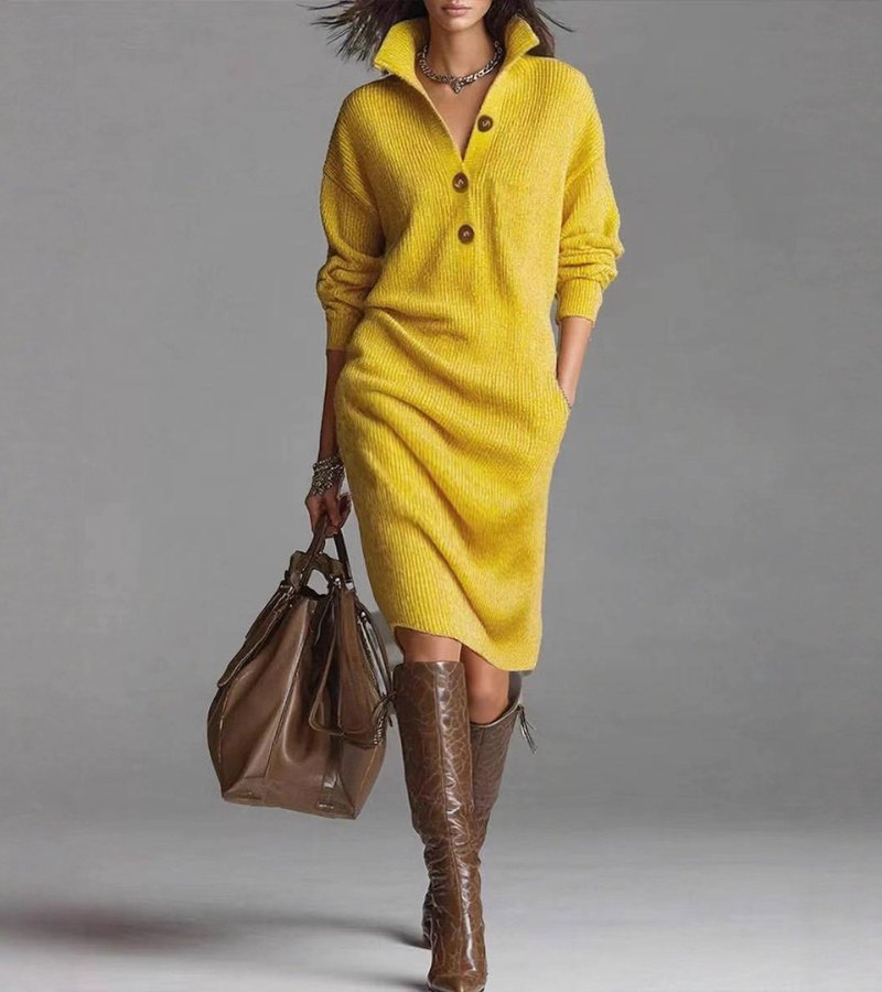 Tricotelle – Robe Tricotée Chaleureuse, Élégante et Confortable