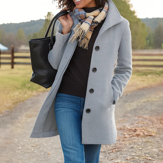 Jill | Manteau classique en laine avec écharpe
