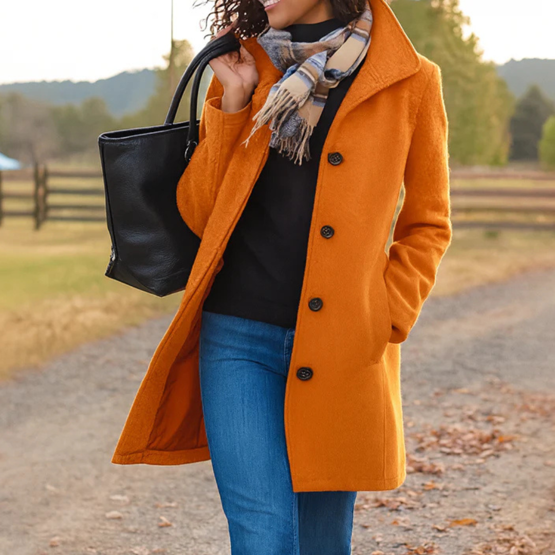 Jill | Manteau classique en laine avec écharpe