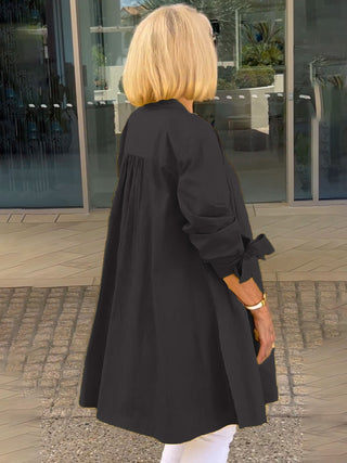 Cotonelle – Veste Chemise Longue Femme en Coton Boutonnée Élégante