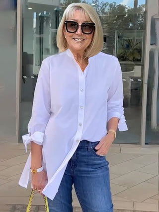 Cotonelle – Veste Chemise Longue Femme en Coton Boutonnée Élégante