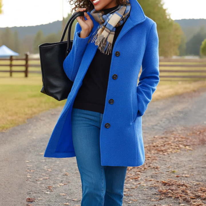Jill | Manteau classique en laine avec écharpe