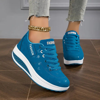 Compensélia – Baskets Femme à Semelle Compensée en Cuir Synthétique