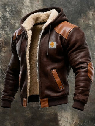 Capuvel – Veste Vintage en Daim avec Capuche