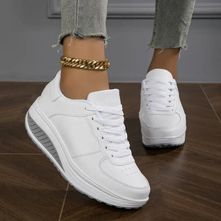 Compensélia – Baskets Femme à Semelle Compensée en Cuir Synthétique
