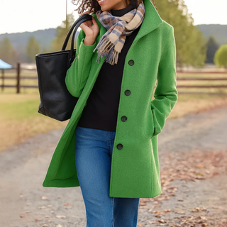 Jill | Manteau classique en laine avec écharpe