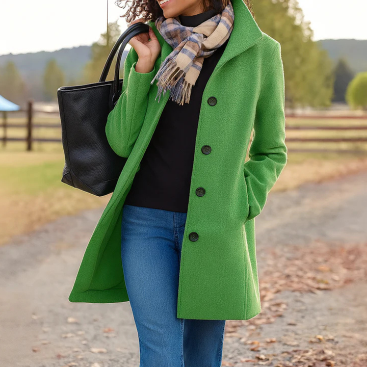 Jill | Manteau classique en laine avec écharpe