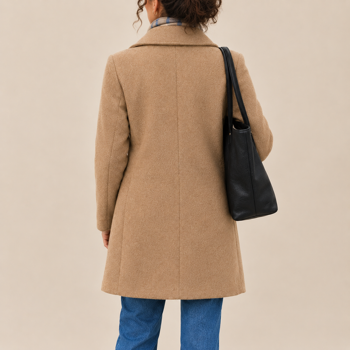 Jill | Manteau classique en laine avec écharpe