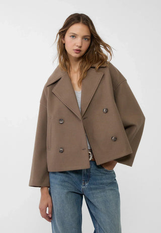 Élovance – Veste Courte Femme Double Boutonnage Coupe Moderne Élégante Mi-Saison