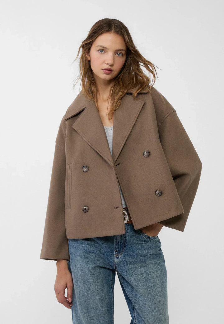 Élovance – Veste Courte Femme Double Boutonnage Coupe Moderne Élégante Mi-Saison