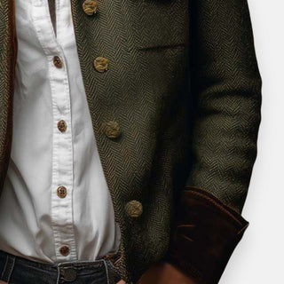 Veloutéra – Veste en Tweed pour Femme avec Bordure en Velours
