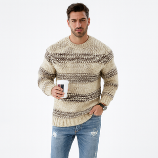 Élancé Paris™ – Pull Marinière en Maille Épaisse