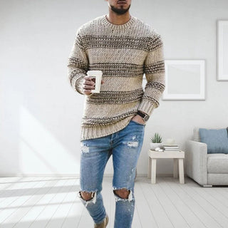 Élancé Paris™ – Pull Marinière en Maille Épaisse