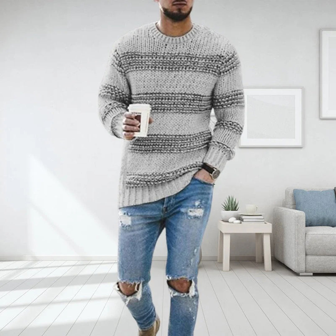 Élancé Paris™ – Pull Marinière en Maille Épaisse