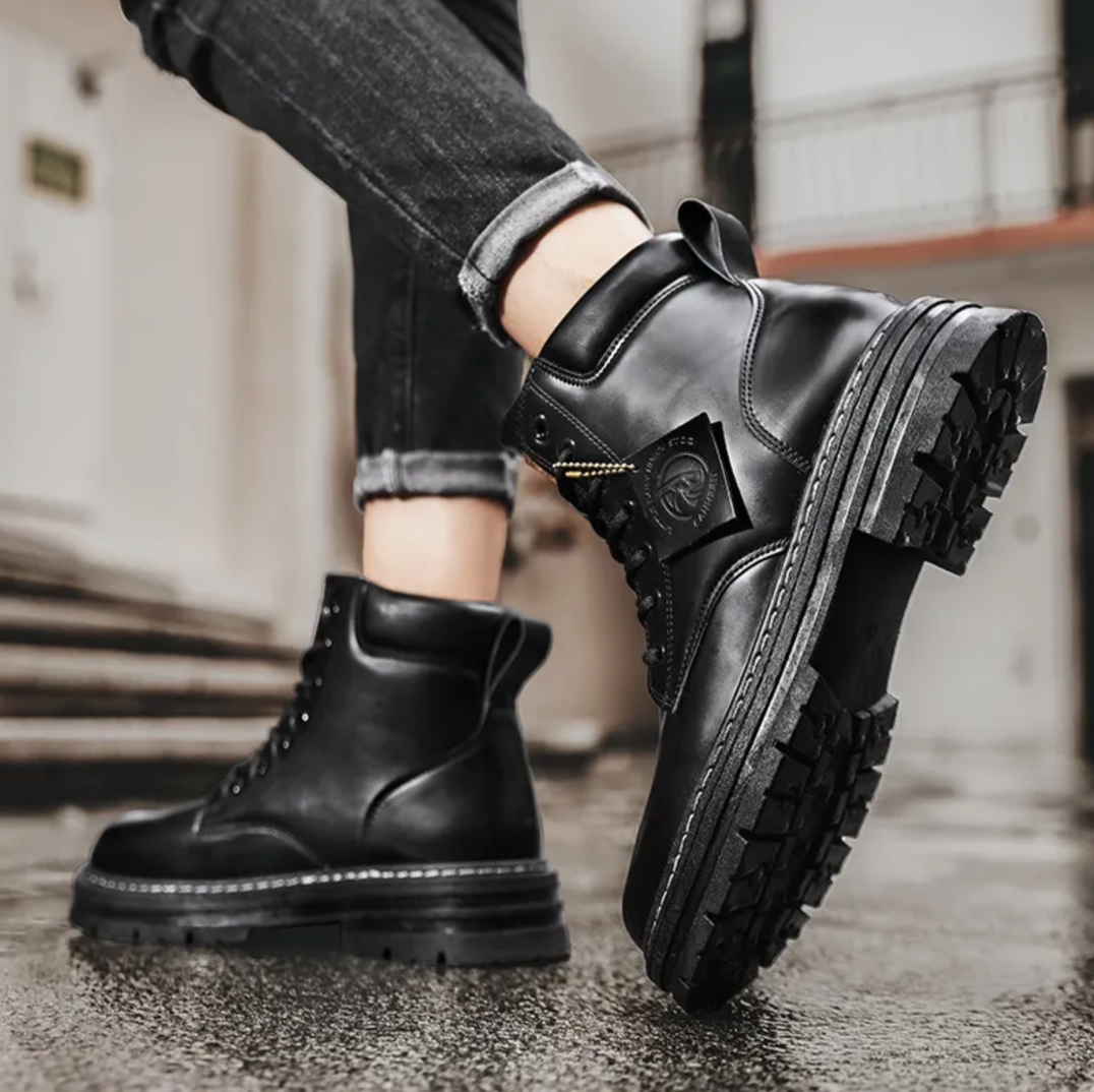 Montélac – Bottines Homme à Lacets Tige Haute Semelle Épaisse