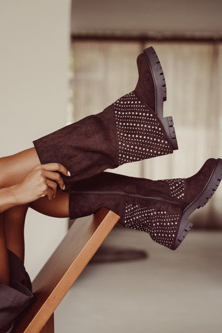 Apoline | Bottes Suédées à Clous