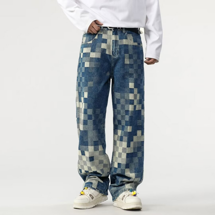 Pixelor – Jean en Denim Effet Pixel pour Homme