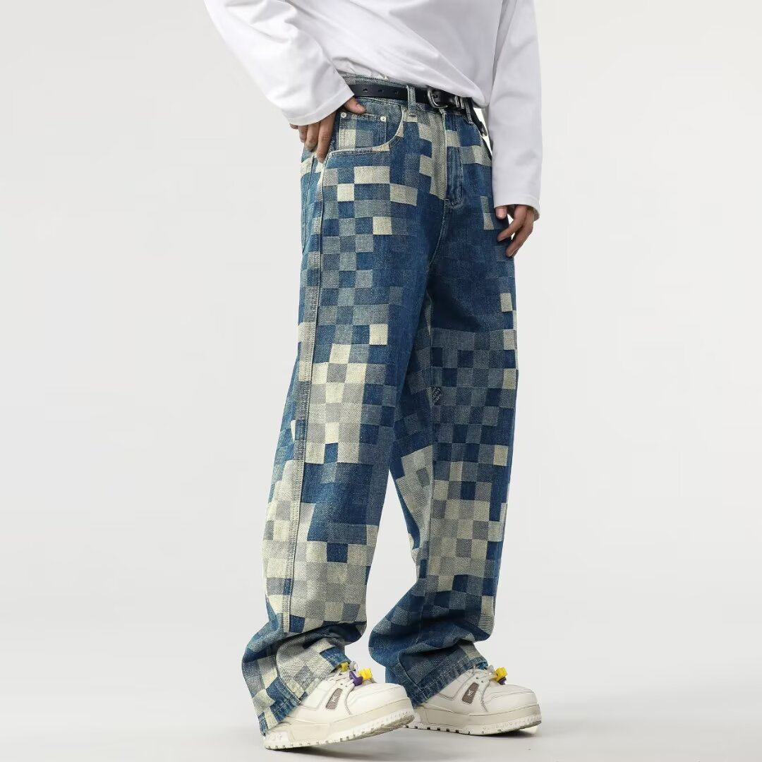 Pixelor – Jean en Denim Effet Pixel pour Homme