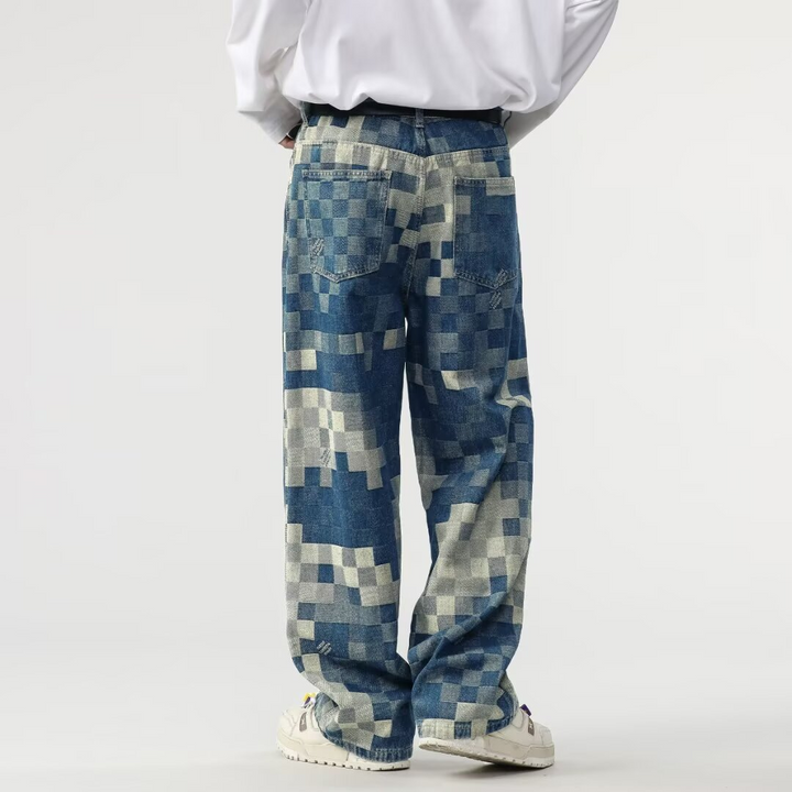 Pixelor – Jean en Denim Effet Pixel pour Homme