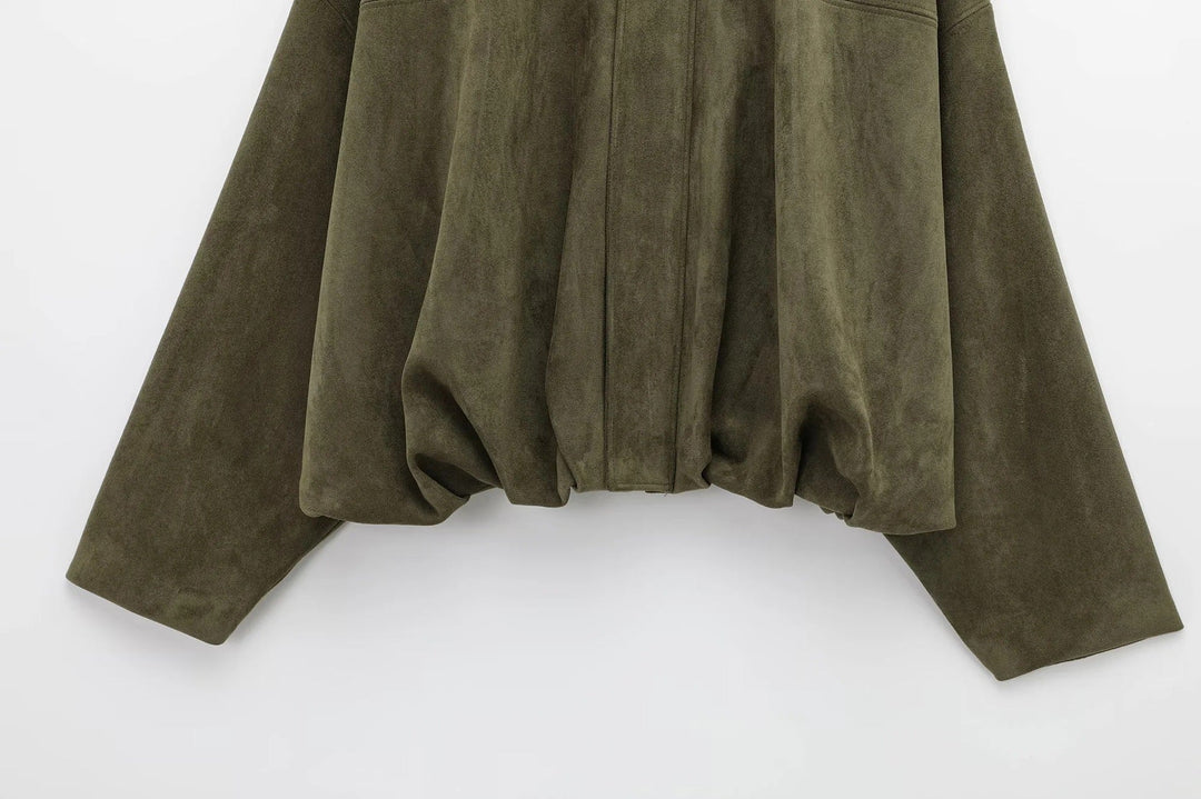 Vaudoré – Veste Femme Oversize Effet Suédé