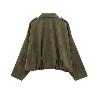 Vaudoré – Veste Femme Oversize Effet Suédé