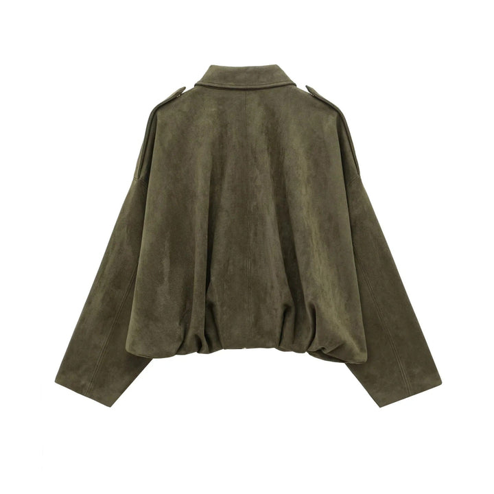 Vaudoré – Veste Femme Oversize Effet Suédé