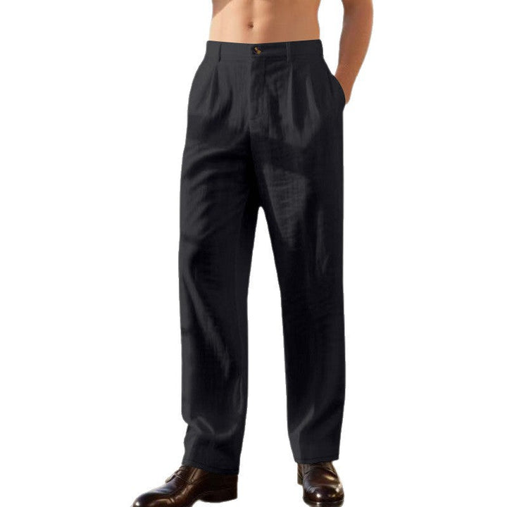 LINARO – Pantalon en Lin à Jambes Larges