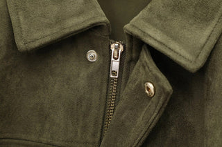 Vaudoré – Veste Femme Oversize Effet Suédé