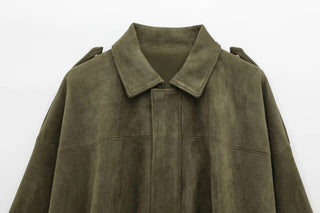Vaudoré – Veste Femme Oversize Effet Suédé