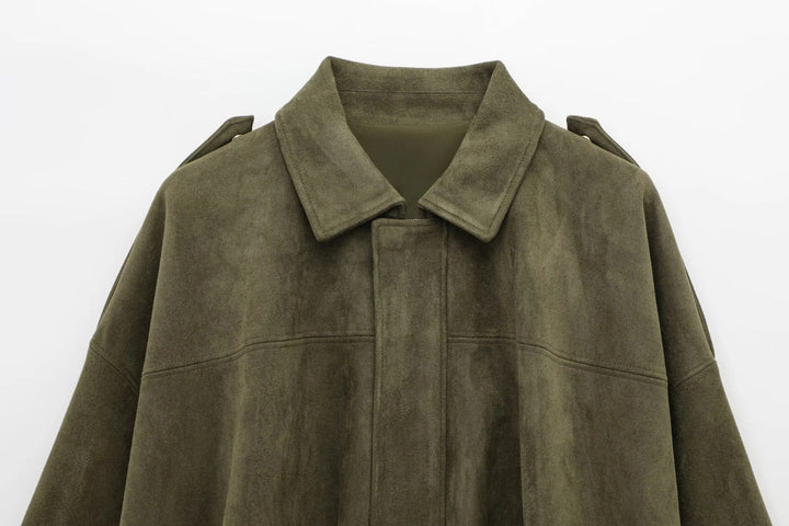 Vaudoré – Veste Femme Oversize Effet Suédé