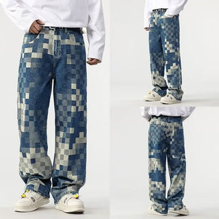 Pixelor – Jean en Denim Effet Pixel pour Homme