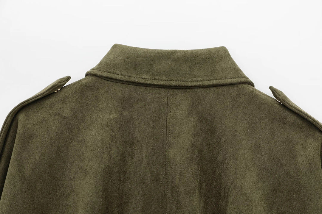 Vaudoré – Veste Femme Oversize Effet Suédé